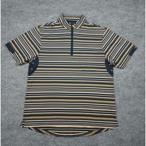 PRX Performance Shirt Jersey Men's Medium Striped 1/4 Zip Short Sleeve Cycle